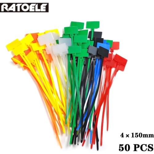 Easy mark 4*150mm Nylon Cable Ties tag labels Plastic loop Ties markers Cable Tag self-locking Zip Ties
