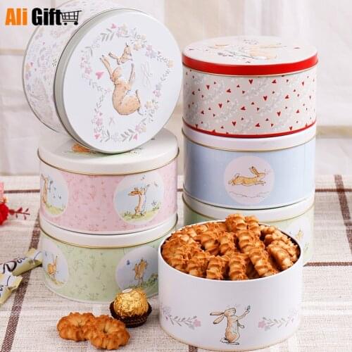 New Fashion Cartoon Tin Storage Box Baking Floral Cookie Cakes DIY Cute Tin Storage Box For Children Gifts Dessert Storage Box