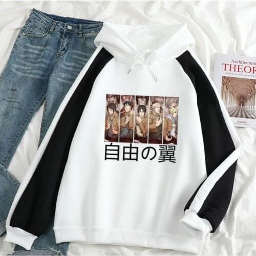 Autumn Winter Anime Brand Attack on Titan Splicing Hoodies Sweatshirt Woman/Man Fleece Thick Warm Harajuku Anime Unisex Hoodies