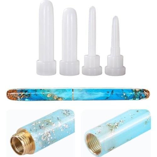 1 Set Fountain Pen Epoxy Resin Mold Cylinder Pen Shape Silicone Mould DIY Crafts Candle Casting Tools