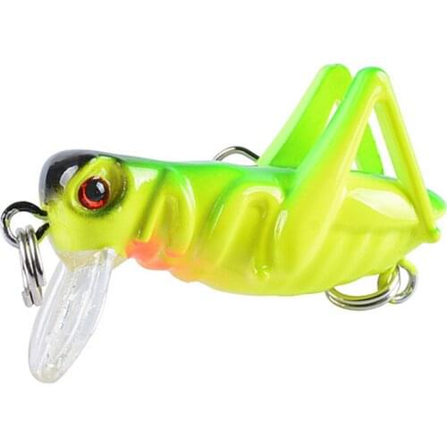 1pcs 40mm 3g Bionic Insect Grasshopper Fishing Lure Artificial Hard Bait Artificial Swimbaits Pesca Isca Bass Carp Fishing Tacke