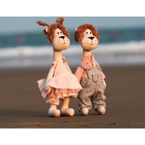 Lion king Toys Handcraft Joint Lion Boy Plushies Soft Stuffed Animal Cloth Toy With Pants Christmas GIft Sewing Cotton Line Doll