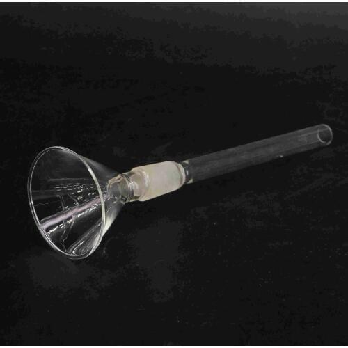 60mm O/D 19/26 Joint Borosilicate Glass Tail Tube 12cm Length Lab Powder Conical Funnel Glassware Leak Powder