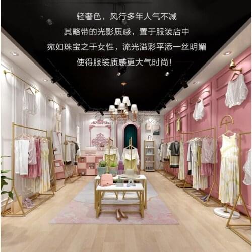 Clothing store hanger display rack gold display rack floor-standing womens clothing store shelves childrens clothing store han