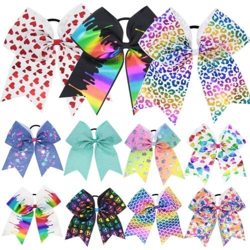 11 pcs holographic unicorn big hair Bows rainbow scale hair bows For Kids Girls Hair Accessories Birthday Gifts