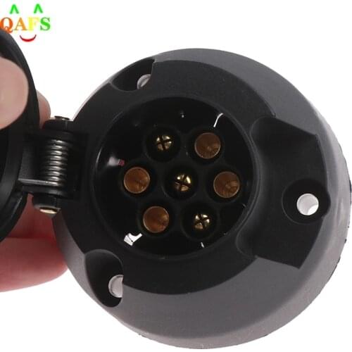 12V Towbar Towing Socket Round European standard Trailer Socket Black frosted materials Trailer Socket