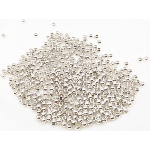 SIXTY TOWFISH 120 Pieces DIY Jewelry Accessories 3mm Brass Silver Color Metal Round Beads With Hole Beads Connectors