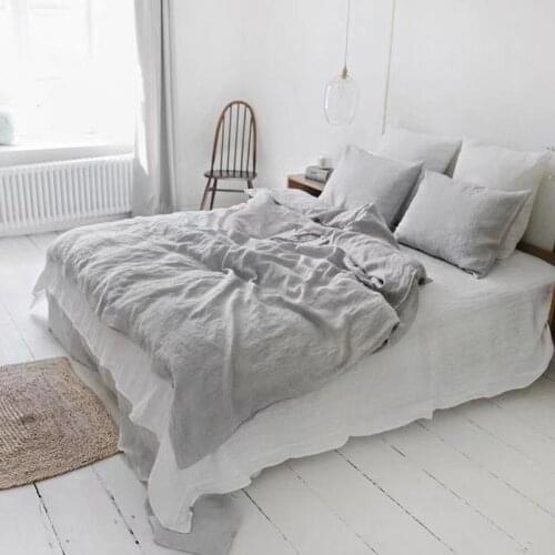 3PCS Nature Linens Nordic Bed Cover 150 Flax Bedding Set Duvet Covers Bed Linen Headboard Bed Cover 135 Quilt Cover 90