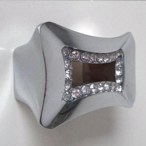 32mm Glass Crystal Dresser Drawer Pulls Handles Shiny silver kitchen Cabinet chrome cupboard Furniture hardware Handle SJ88