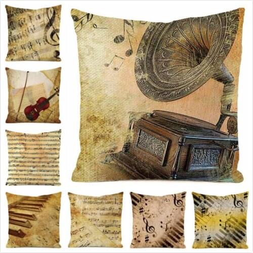 45cm*45cm **Phonograph** Inimitated Silk Fabric Throw Pillow Covers Couch Cushion Cover Home Decorative Pillows Pillow Case