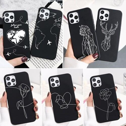Line Art Soft TPU Cases For Xiaomi Mi Redmi Note 10 9 9S 9T 8T 8 9A 7A 7 Pro Lite 10T A1 A2 F3 6X 5X X3 Pro NFC Case Capa Funda