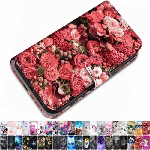 For Case Redmi Note 8 Pro Redmi Note 7 Pro Leather Phone Cover Animal Floral Dog Cat Tiger Lovely Girl Boy Magnetic Capa O08F
