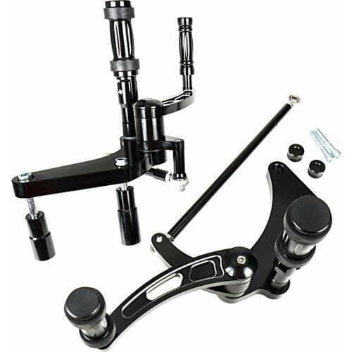 Black Forward Control Foot Kits Fit For Harley 2018-2019 Street Bob FXBB Parts