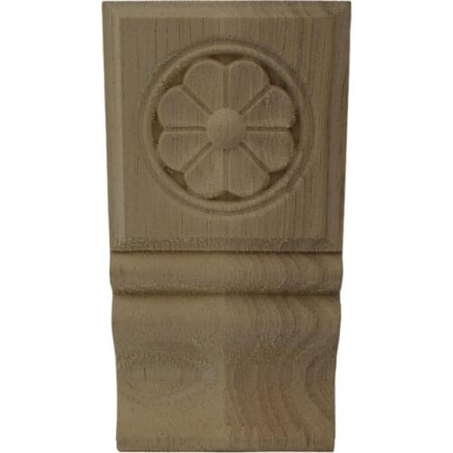 Wooden Ornaments Waist Fittings Carved Decal Woodcarving Corner Wood Applique Furniture Decor Cabinet Wall Door Decoration