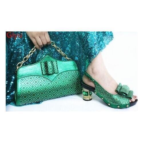 Doershow Italian Shoes with Matching Bags for Wedding Women Shoes and Bag to Match for Party Nigerian Shoes and Bag Set HLP1-9