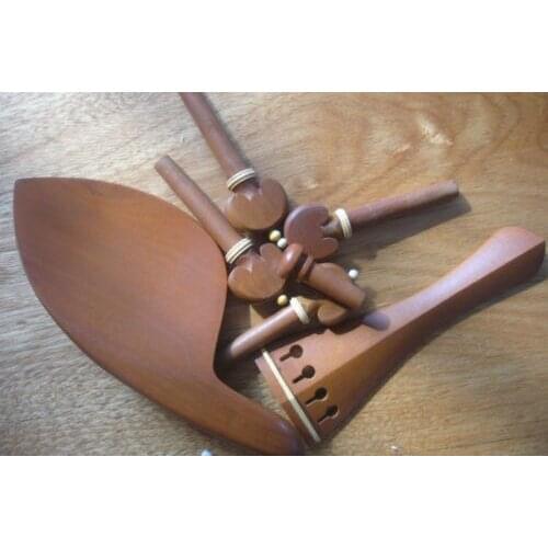 Nice 2 set violin fittings 4/4 natural Jujube wood #6477