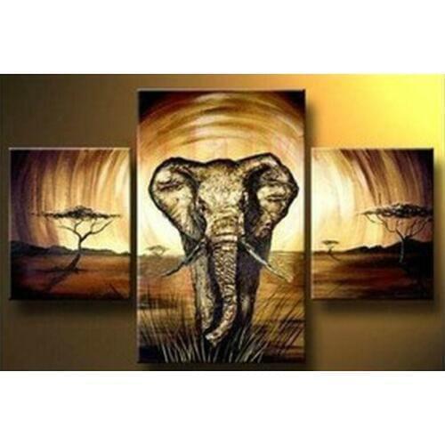 Oil painting handmade elephant oil painting on canvas modern 100% Best Art oil painting original directly from artist AN-012