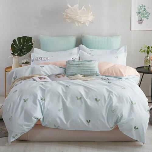Green Sprouts Bedding Set Duvet Cover Set Pillowcase Home Textiles 2/3pcs Bed Linen King Queen Size Dropship