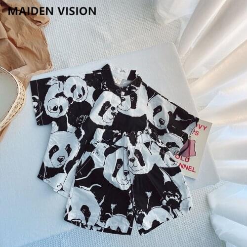 Boys Clothing Sets 2021 Summer Girls Clothes Animal panda Shirt shorts set Outfit Kids Tracksuit Children Suit12 3 4 5 6 year