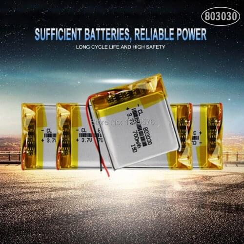 803030 3.7V 700mah Lithium Polymer LiPo Rechargeable Battery For Smart Watch MP5 DIY Toy LED Light navigator Li-ion cell