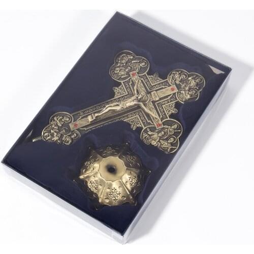 Metal Enamel Gold Jesus Cross Christian Furnishing Articles Church Religious Jewelry