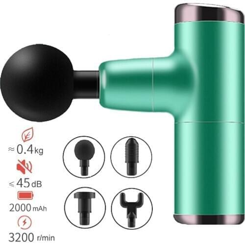Mini Electric Massage Gun Deep Muscle Fascial Body Massager Gun Tissue Percussion Small Fitness Equipment Acid Relief Pain Relax