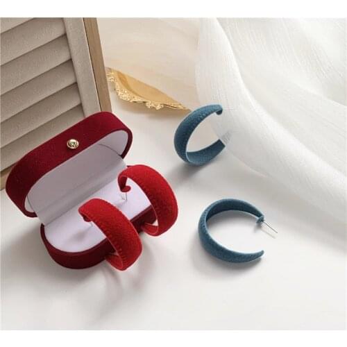 Trendy Vintage Plush Big Round Hoop Earrings Korean Style Hollow Out Statement Earrings for Women Fashion Party Jewelry 2021 New