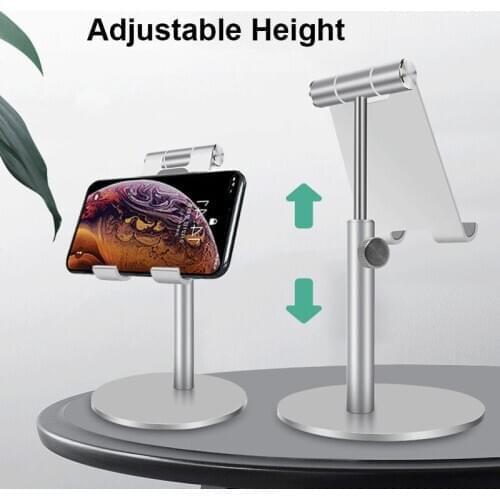 Vmonv Adjustable Aluminum Alloy Cell Phone Tablet Holder For Ipad Pro Iphone XS XR Samsung Tablet Mobile Phone Desk Stand Mount