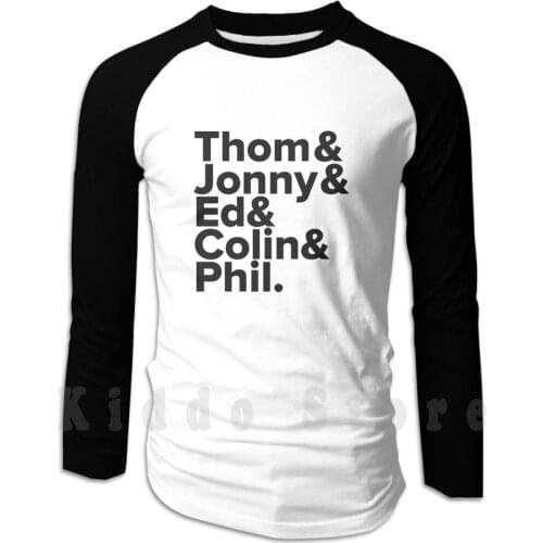 Radiohead Names ( Black ) hoodies long sleeve Radiohead Thom Jonny Colin Phil Ed Jonny Greenwood Yorke In
