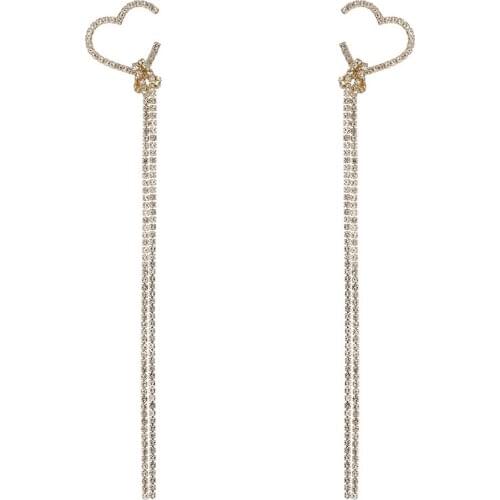 ONYSS New Fashion Pendants Earrings 14K Gold Plated 3A Zircon Heart Shape Long chain Drop Earrings For Women Trend 2021