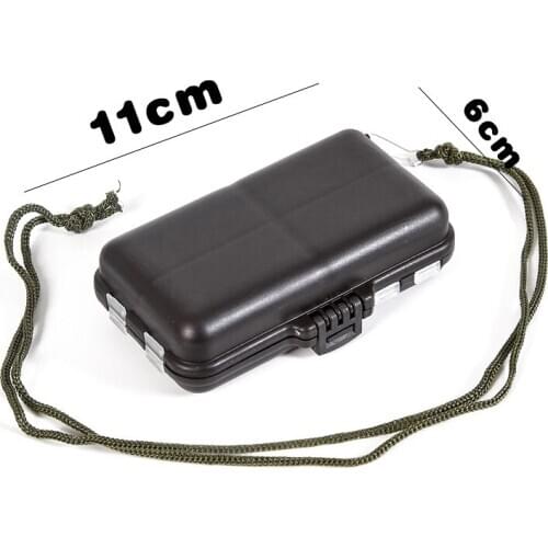 Plastic Waterproof Fishing Tackle Boxes With Anti-lost Lanyard double side Fishing Lure Bait Hook Storage Case 9 Compartments