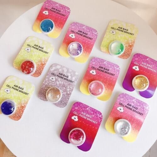 Quicksand Ring Holder Glitter Phone Holder socket Universal Stand Expanding Grip Stand And Fashion Universal Phone Accessories