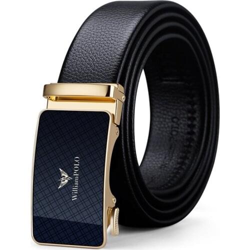 Williampolo Luxury Designer Belt Black Belt For Men Automatic Buckle Famous Brand Leather Belt #21451-52P