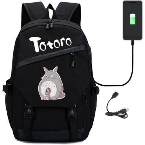 2020 Totoro Comic Periphery Both Shoulders Package Usb Student A Bag Leisure Time Travel Backpack Canvas Fashion Bag For Male