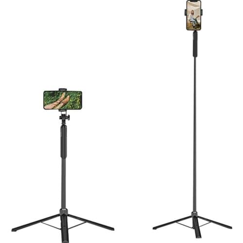 Foldable Smartphone Holder Bracket Photo Live Video Telescopic Mobile Tripod Stand Selfie Sticks with Bluetooth Remote Control