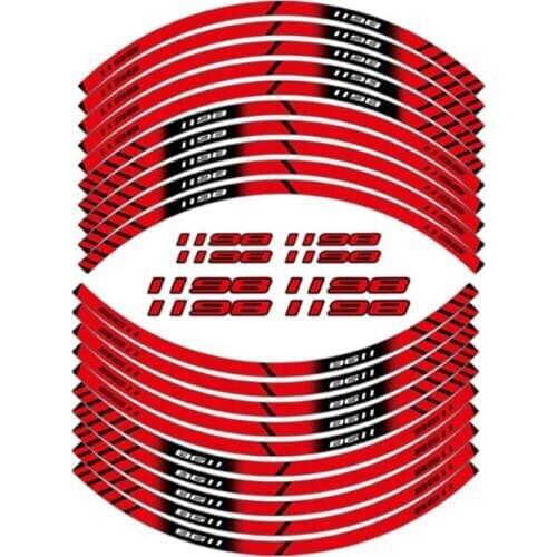 Motorcycle Front Rear Wheel Film Border Reflective Waterproof Decals Sticker Rim Covering LOGO Stickers For DUCATI 1198