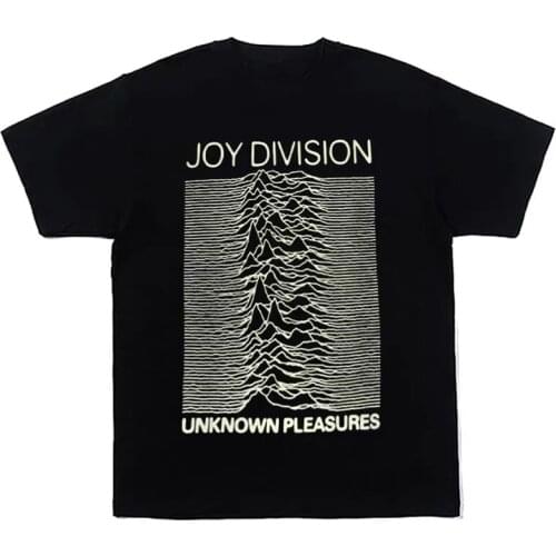 Calelinka Vintage Joy Division Rock Band Print Black Cool T shirt Unisex Men Women Cotton Loose Tops Unknown Pleasure Casual Tee