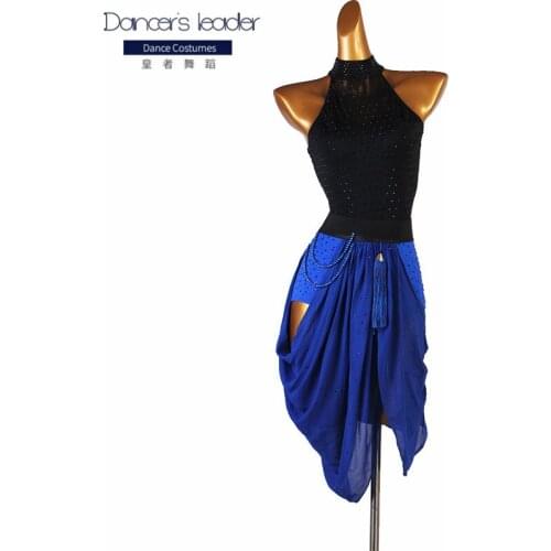 High-end Latin dance practice dress high neck halter costume Rumbachia stage competition performance costume