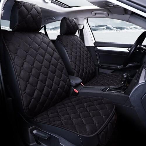 2021 Winter Car Seat Cover Car Front/Rear/Full Set Seat Cushion Non-slip Short Plush Chair Auto Seat Cushion Protector Mat Pad