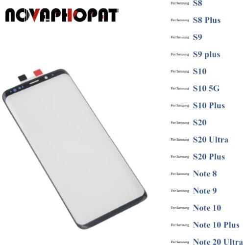 Edge Digitizer LCD Sensor Glass OCA For Samsung Galaxy S8 S9 S10 S20 Note 8 9 10 20 Plus Ultra Touch Screen Glass lens 10pcs/lot