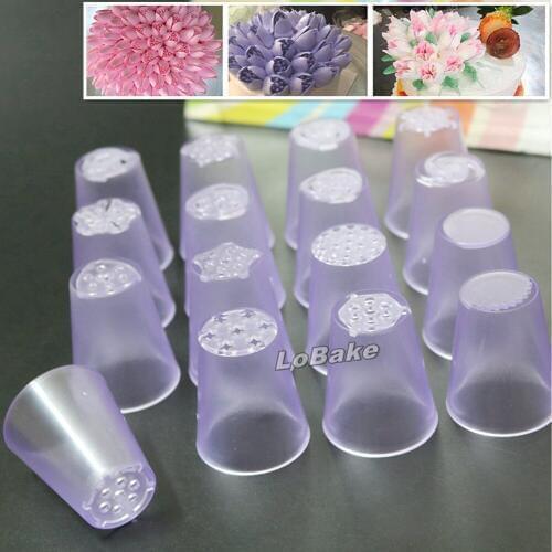 16pcs/set) Light blue various designs plastic russian piping nozzles bico russo bicos russos russa tulipa bicos pastry supplies