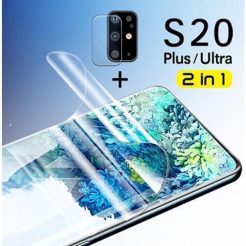 2 in 1 soft tpu film s20 plus screen protector for samsung galaxy s 20 ultra protective glass s20plus 20s Hydrogel camera lens