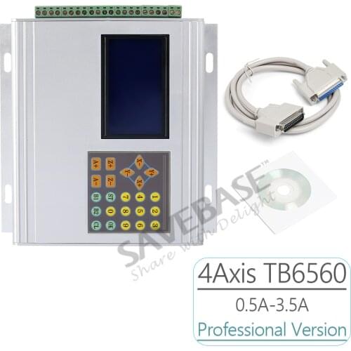 SAVEBASE Professional 4 Axis CNC Router TB6560 Stepper Driver+Display+Control Pad+Aluminium Box