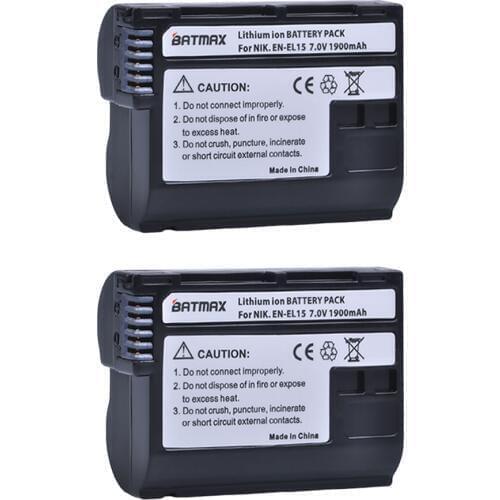 Batmax 1900mAh EN-EL15 ENEL15 EN EL15 Decoded Camera Battery for Nikon DSLR D600 D610 D800 D800E D810 D7000 D7100 D7200 V1
