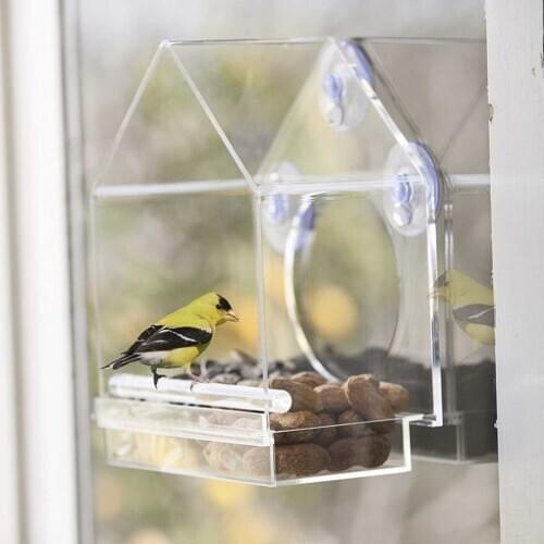 Acrylic Bird Feeder Window Display Bird Feeder Tray Bird House Wallmounted Bird House Outdoor Parrot Feeder Outdoor Bird Shelter