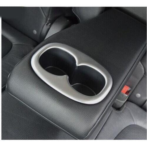 ACCESSORIES FIT FOR Mitsubishi OUTLANDER 2016 CHROME REAR BACK CUP DRINK HOLDER CHROME BEZEL COVER INSERT GARNISH TRIM