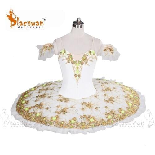 Paquita White and Gold Trim Professional Ballet Tutu BT672 Adult Professional Ballet Tutu White Adult Costume Tutu Professional