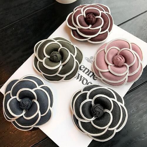 New Woman Brooches Big Ribbon Flower Lady Brooches Pin Fashion Jewelry Shirt Accessories