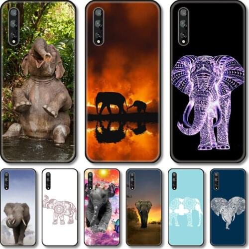 Beauty elephant Phone Case For Huawei Y 5 6 7 8 9 A P S Pro 2020 2019 Black Shell Cover