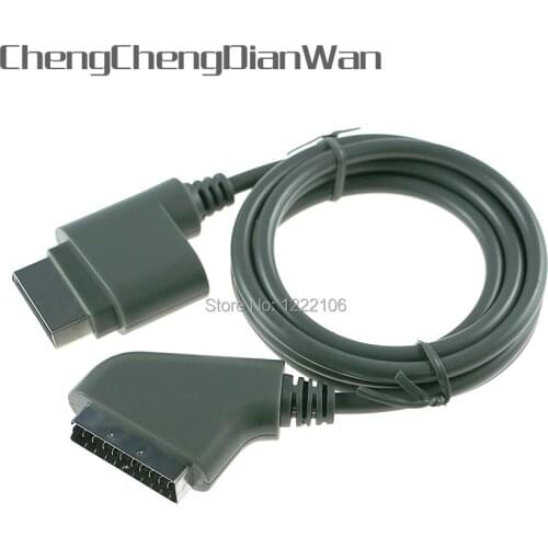 ChengChengDianWan 3pcs/lot 1.8M 6ft Scart RGB HD TV Audio Video AV cable for xbox360 xbox 360